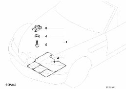 ชุดป้องกันสัตว์เข้าไปที่ห้องเครื่อง diagram for BMW Z3 E36 2.8