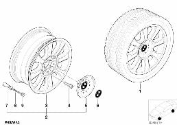 BMW LIGHT ALLOY WHEEL, STAR SPOKE 64 diagram for BMW 3 Series E46 318i