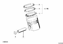 CRANKSHAFT-PISTONS diagram for BMW 7 Series E23 728i