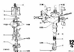 DISTRIBUTOR-SINGLE PARTS diagram for BMW 1502-2002tii 2002