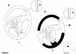 Volant sport individ., airbag,SA 255 diagram for BMW 5 Series E39 525td