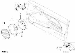 PARTS HARMAN KARDON HIFI, FRONT DOOR diagram for BMW 3 Series E46 M3