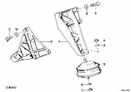 ENGINE SUSPENSION / DAMPER diagram for BMW 5 Series E34 M5 3.8