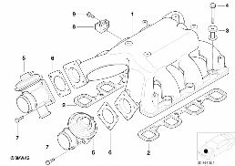 INTAKE MANIFOLD SYSTEM-AGR diagram for BMW 7 Series E65 740d