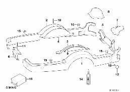 Remorque: pièc.dét.pièc.en mat.plastique diagram for BMW 5 Series E39 525td