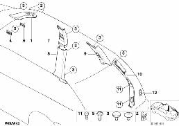 TRIM PANEL A- / B- / C- / D-COLUMN diagram for BMW X5 E53 4.4i
