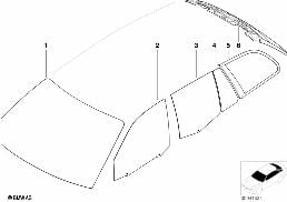 Verglasung diagram for BMW 3 Series E46 316i