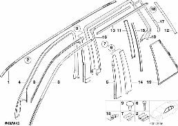外部饰板 / 装饰格栅 diagram for BMW 5 Series E39 520d