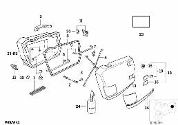 Pieces de valise integrale diagram for BMW R 65, R 65 RT, R 80, R 80 RT (85-95) 65