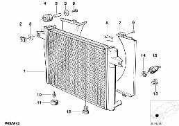 RADIATOR/FRAME diagram for BMW 3 Series E30 325e