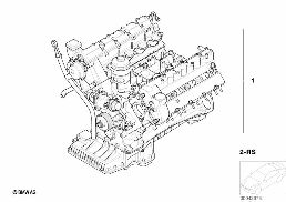 SHORT ENGINE diagram for BMW 7 Series E65 740d