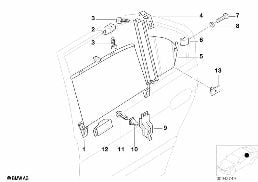 ROLLER SUN VIZOR, REAR DOOR diagram for BMW 7 Series E38 735iL