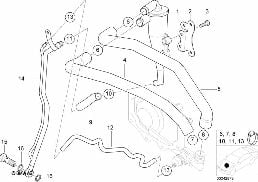 Kliková skříň-ventilace/odlučovač oleje diagram for BMW X5 E53 4.6is