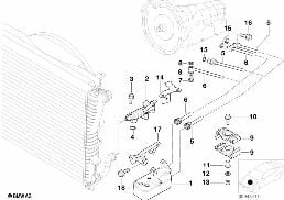 OIL COOLER/OIL COOLING PIPE diagram for BMW 5 Series E39 540iP