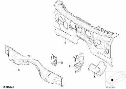 Stirnwand Einzelteile diagram for BMW X5 E53 4.6is