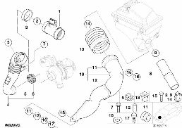 MASS AIR FLOW SENSOR, AIR DUCT LEFT