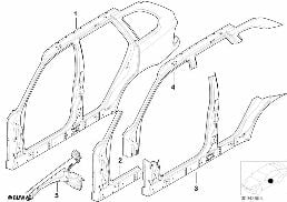 Seitengerippe diagram for BMW X5 E53 4.6is
