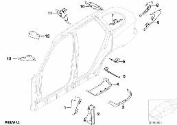 Hohlraumabschottungen Seitenrahmen diagram for BMW X5 E53 4.6is