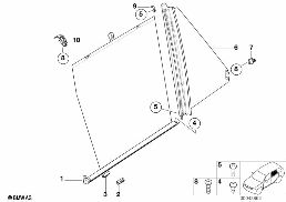 ROLLER SUN VIZOR, REAR DOOR diagram for BMW X5 E53 4.4i