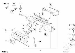 GLOVE BOX diagram for BMW Z3 E36 M