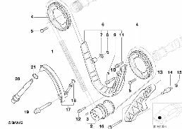 TIMING - TIMING CHAIN LOWER P diagram for BMW 5 Series E39 M5