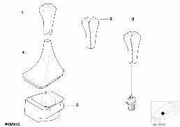 GEAR SHIFT KNOBS/SHIFT LEVER COVERINGS diagram for BMW Z3 E36 M