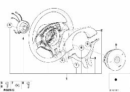 SPORT ST.WHL.AIRBAG W DECORATIVE COVERS diagram for BMW Z3 E36 3.0i