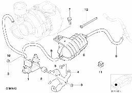 Sterowanie podciśnienia turbosprężarki diagram for BMW 3 Series E46 330d
