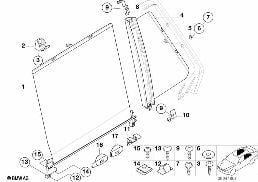 遮阳卷帘 后车门 diagram for BMW 5 Series E39 520d