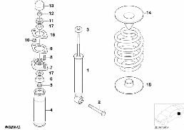 SINGLE COMPONENTS FOR REAR SPRING STRUT diagram for BMW 3 Series E36 323ti