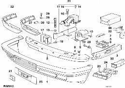 Verkleidung Stossfänger vorn diagram for BMW 7 Series E32 750iL