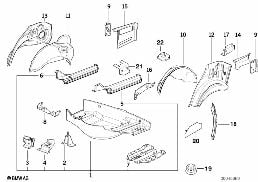 FLOOR PANEL TRUNK/WHEEL HOUSING REAR diagram for BMW 3 Series E36 325i