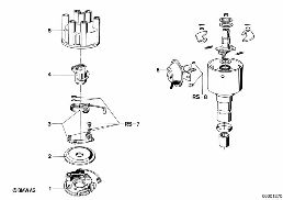 DISTRIBUTOR-SINGLE PARTS diagram for BMW 5 Series E12 528