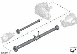 DRIVE SHAFT, 4-WHEEL diagram for BMW X5 E53 3.0d