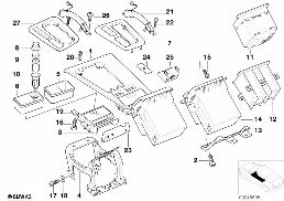 Доп.элементы центральной консоли diagram for BMW 7 Series E38 750iLS