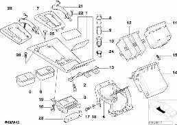 MOUNTING PARTS, CENTER CONSOLE diagram for BMW 7 Series E38 735iL