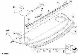 REAR WINDOW SHELF / SUN BLIND ELECTR. diagram for BMW 3 Series E46 318i