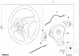 AIRBAG SPORTS STEERING WHEEL MULTIFUNCT. diagram for BMW 3 Series E46 318i