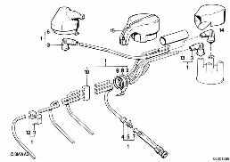 Kabelaftakking voor ontsteking diagram for BMW 3 Series E30 318i