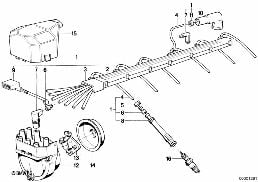 Wiązka przew. zapłon./świeca zapłon. diagram for BMW 5 Series E34 535i