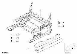 FRONT SEAT RAIL MECHANICAL/SINGLE PARTS diagram for BMW X5 E53 4.4i