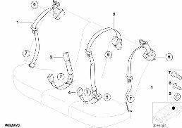 後部安全帶 diagram for BMW 3 Series E46 318i