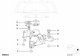 SINGLE PARTS FOR REAR WINDOW WIPER diagram for BMW 3 Series E46 325xi